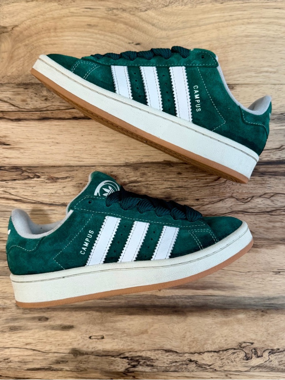 adidas Campus 00’s Suede Sneakers — Green/White